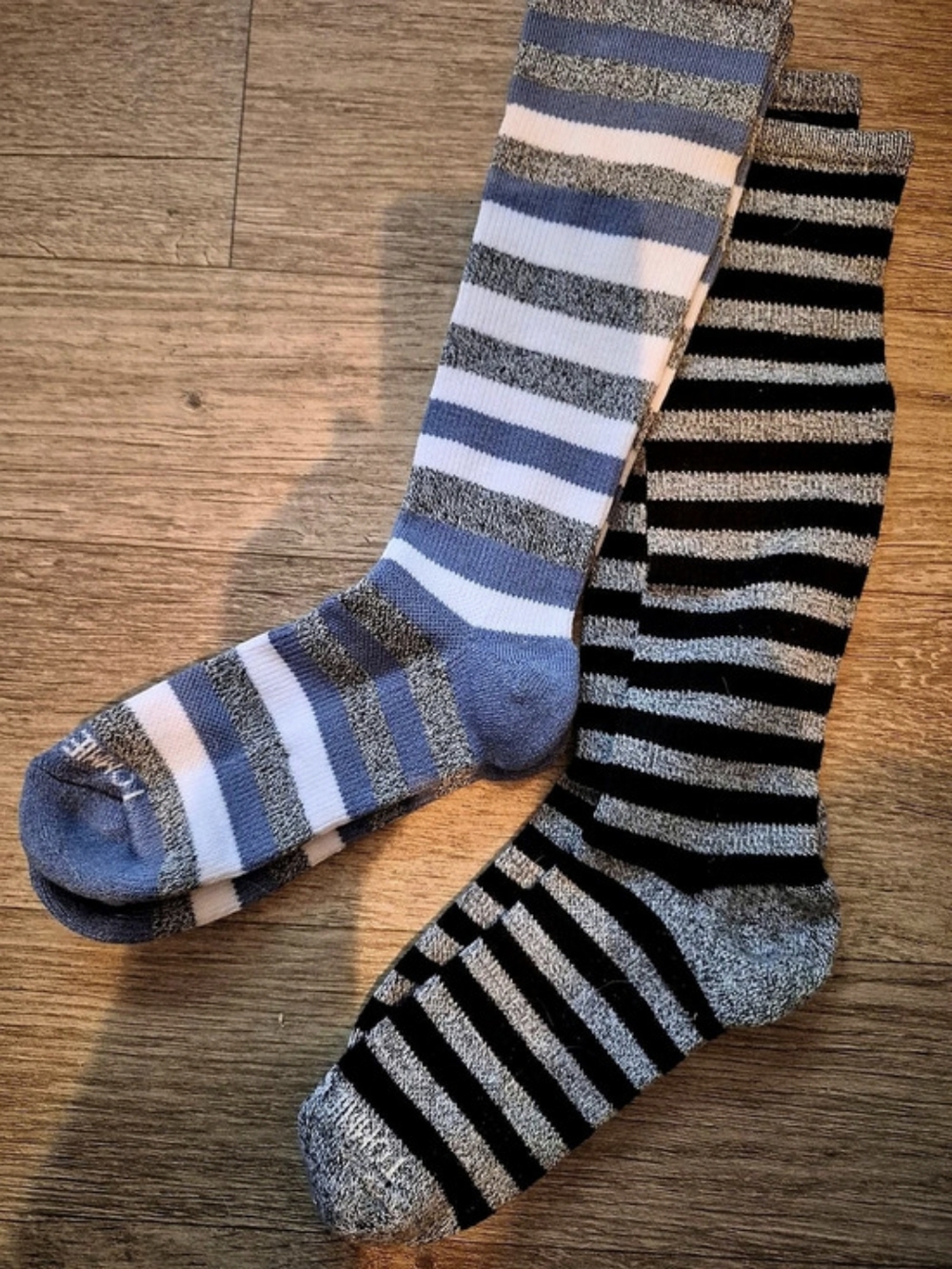 Tommie Copper 2 Pr Bundle Over-the-Calf Compression Socks Striped Black Blue New
